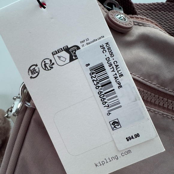 NWOT Kipling Dusty Taupe Messenger Bag - Picture 6 of 10